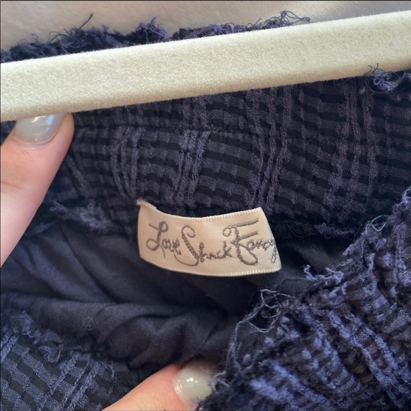 LoveShackFancy navy & black ruffle tier miniskirtM - Picture 3 of 9